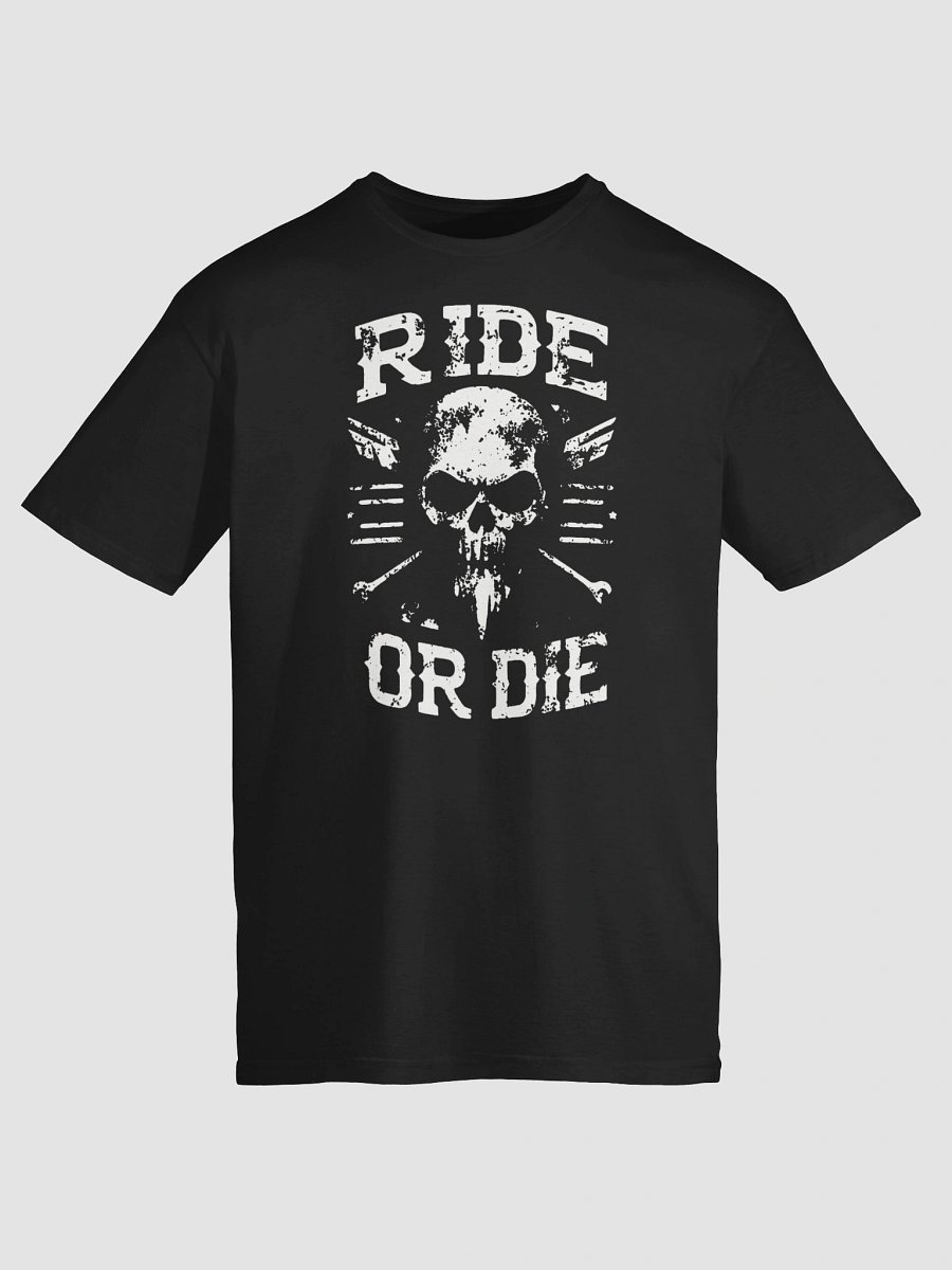 Ride or Die T-Shirt - Biker & Military Skull Emblem product image (6)