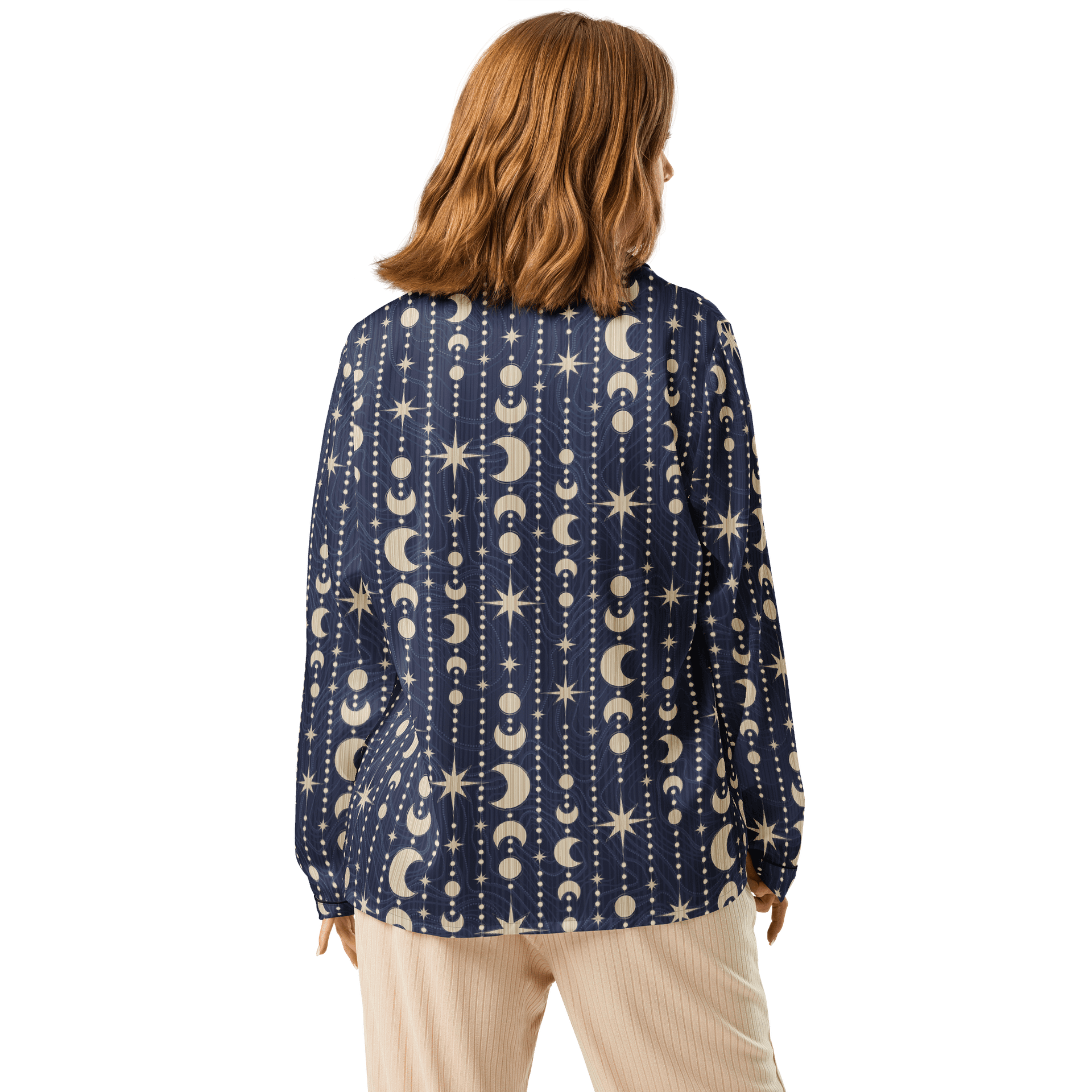 Celestial Dreams - Stars and Moons Women's Pajama Shirt product image (2)