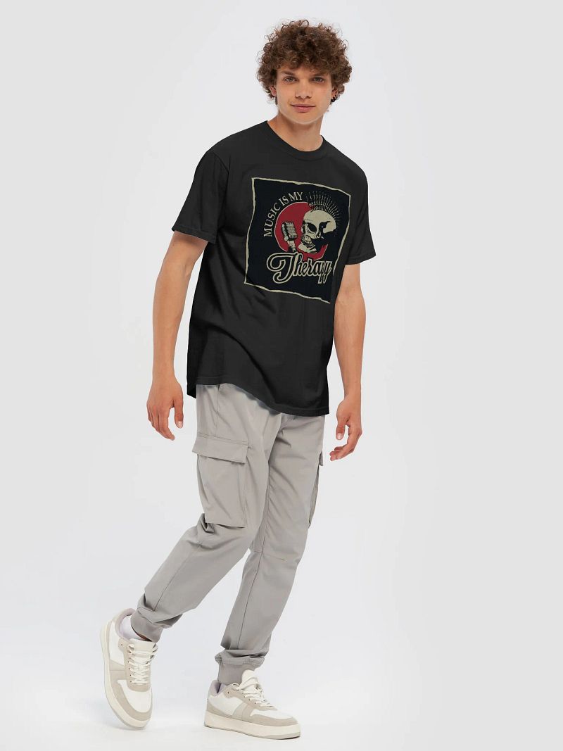 Music Therapy Skull Graphic T-Shirt