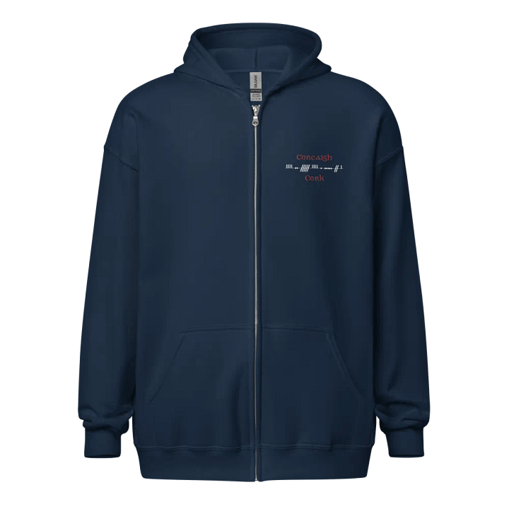 Cork/Corcaigh, Scholastic Style Ogham, embroidered Zip Hoodie product image (1)