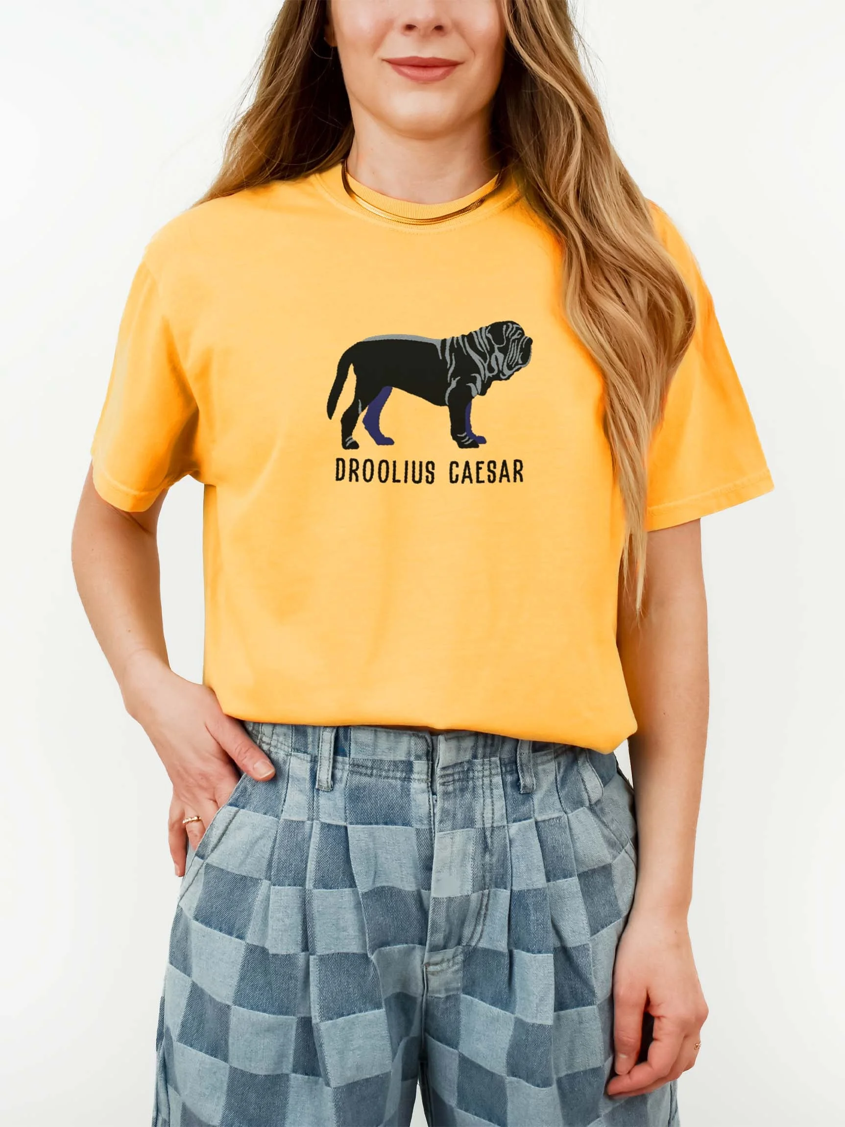 Droolius Caesar T-Shirt(Embroidered) of a Neapolitan Mastiff(Black) product image (2)