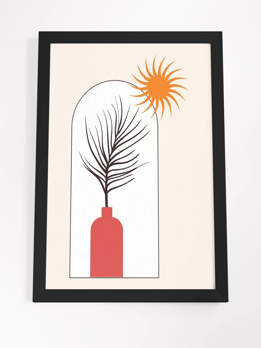 Minimalist Vase and Sun Framed Poster product image (23)
