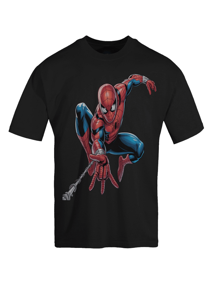 Spider-Man Web Shadow Leap Oversized Faded T-Shirt product image (1)