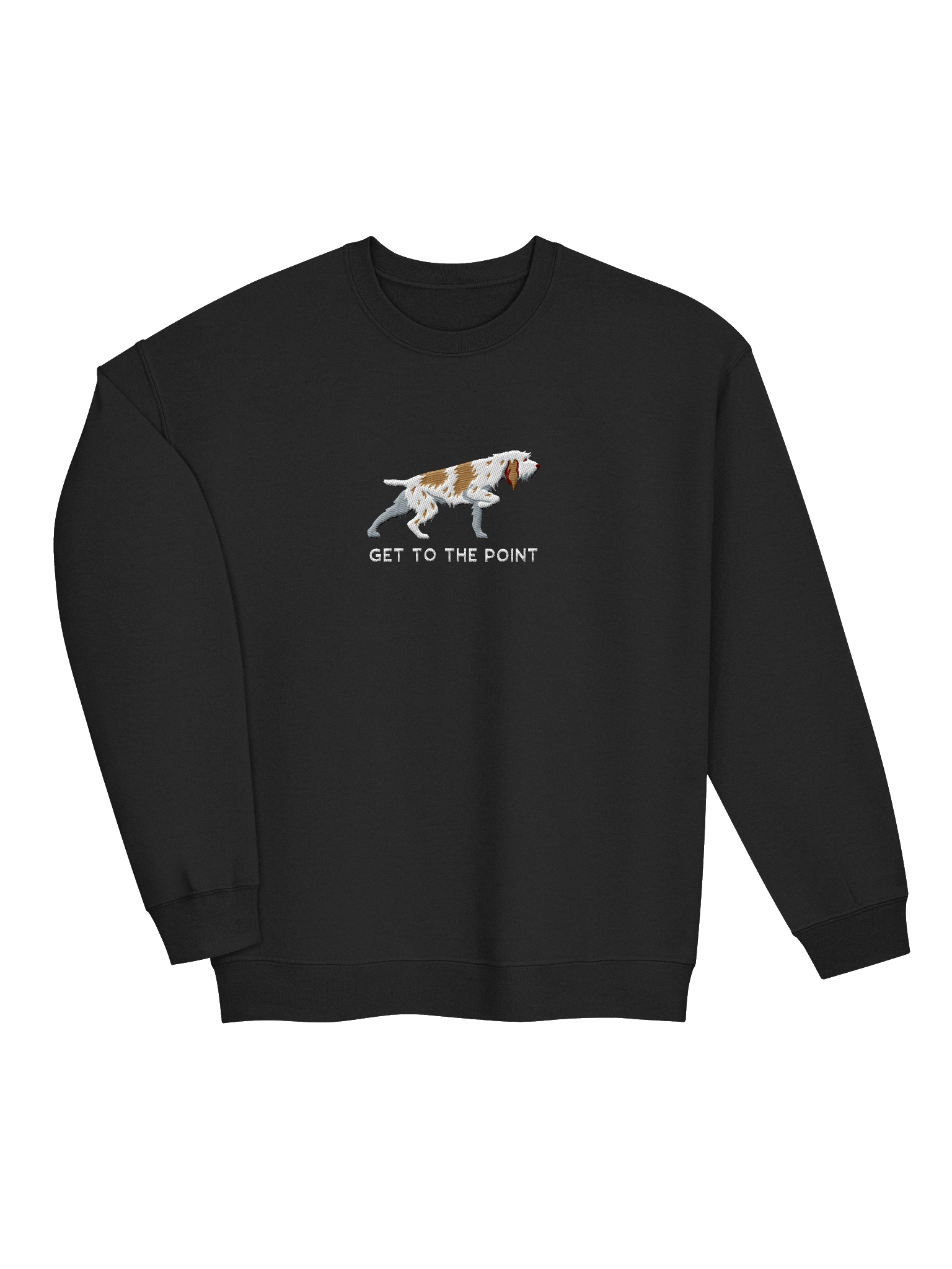 Get to the Point Sweatshirt (Embroidered) of a Spinone Italiano(Tan & White) product image (14)