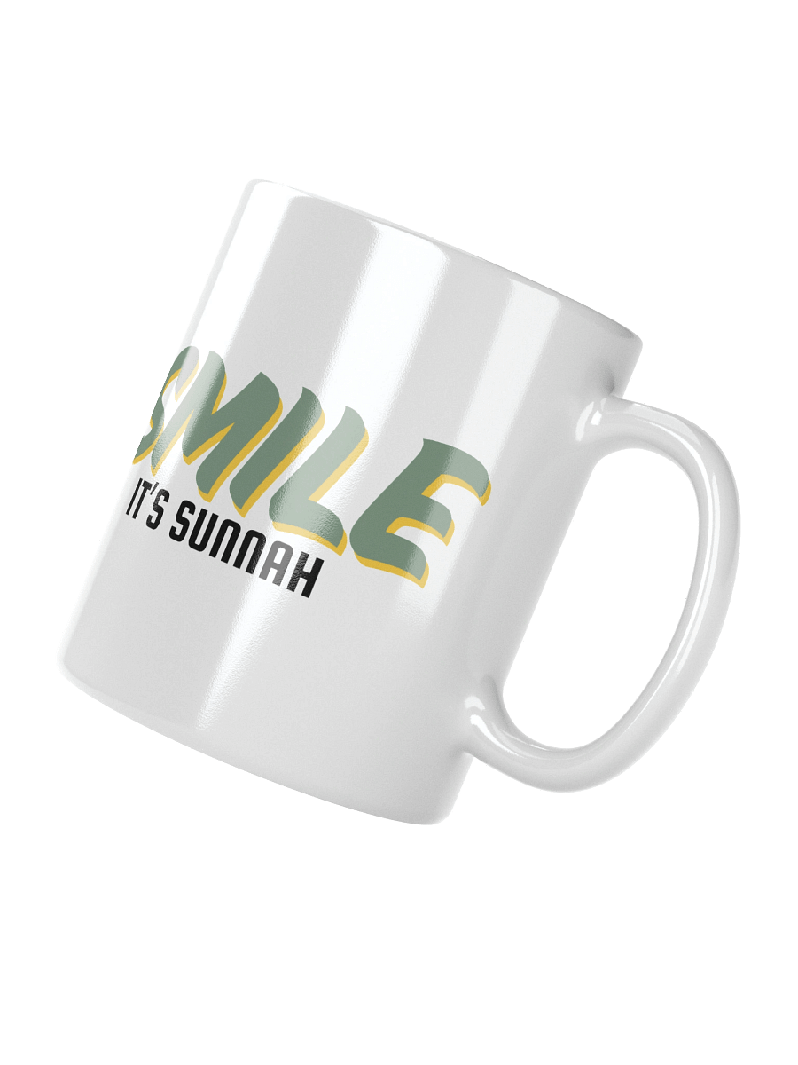 White "Smile It's Sunnah" Mug in Muted Olive product image (5)