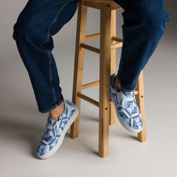Illusion Cubes Slip-On Canvas Shoes product image (1)