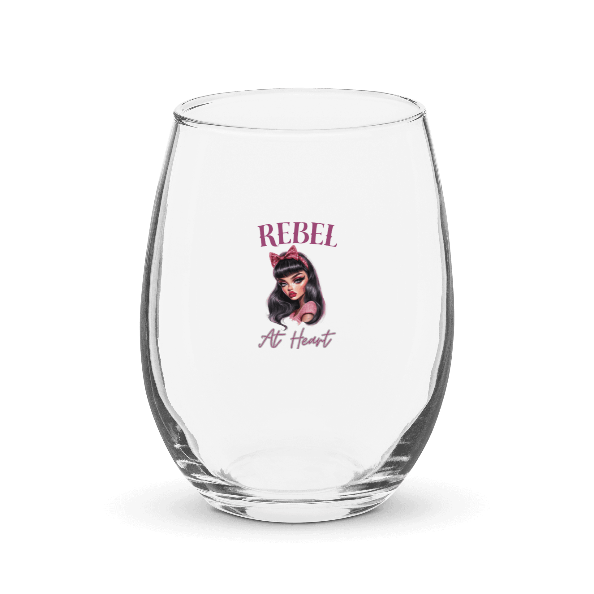 Rebel At Heart Stemless Wine Glass product image (1)