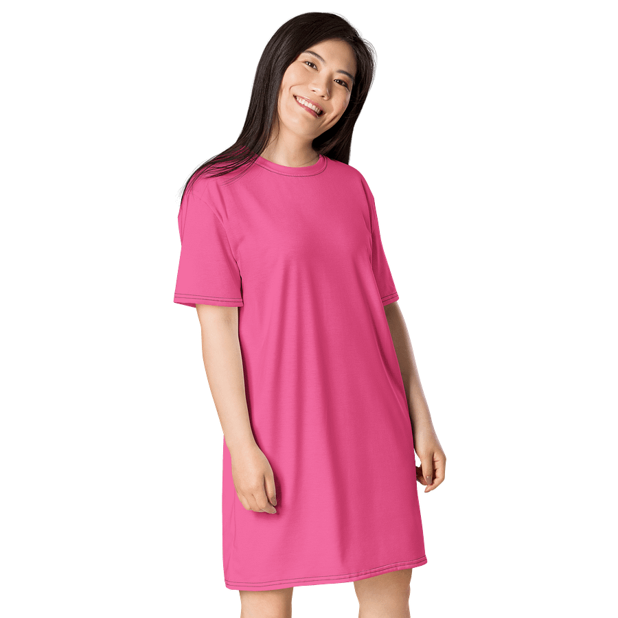 Oversized T-Shirt Dress - Radiant Brilliant Rose, Sizes 2XS-6XL product image (4)