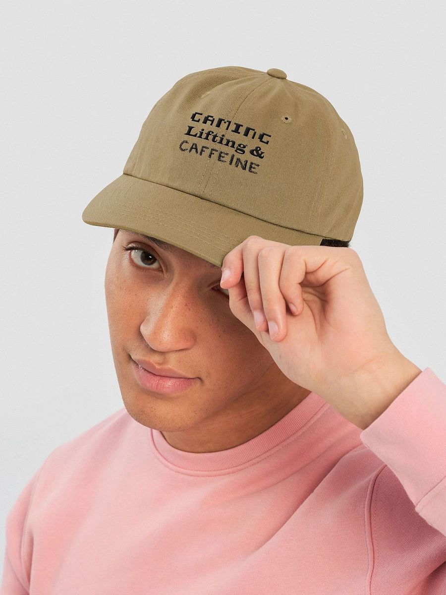 Gaming, Lifting & Caffeine Dad Hat - Black Lettering product image (5)