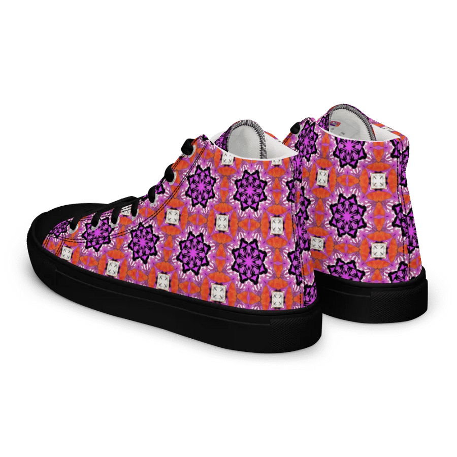 Abstract Foxy Repeating Pattern Ladies Canvas Shoe High Tops product image (3)