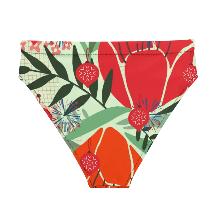 Print Recycled High-Waisted Bikini Bottom – Sustainable, Stylish & Flattering! ♻👙 product image (2)