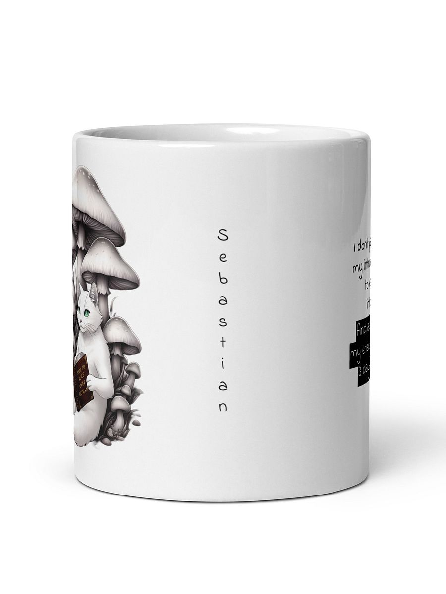 Personalized Extrovert Black Cat and Introvert White Cat White Glossy Mug product image (3)
