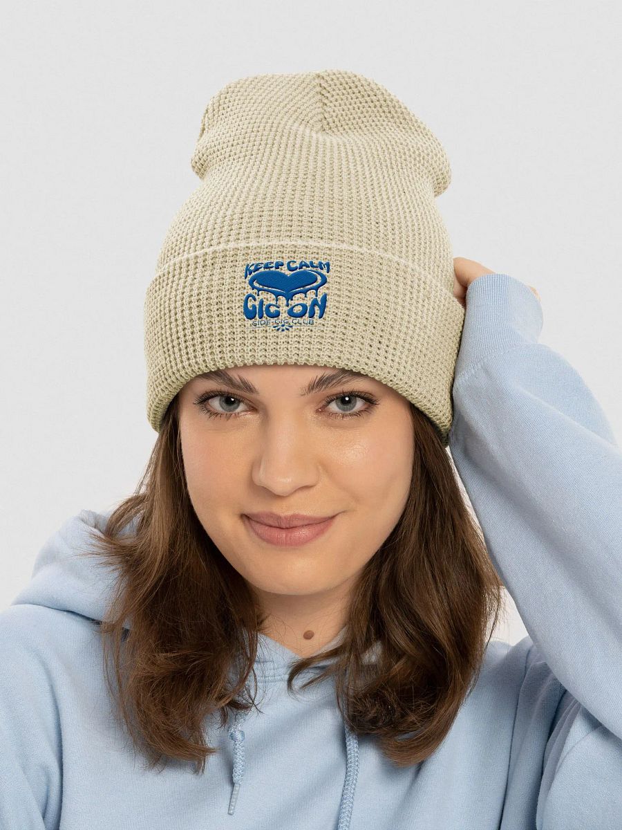 Keep Calm, Gig On Side-Gig Club Waffle Knit Beanie in Royal product image (1)