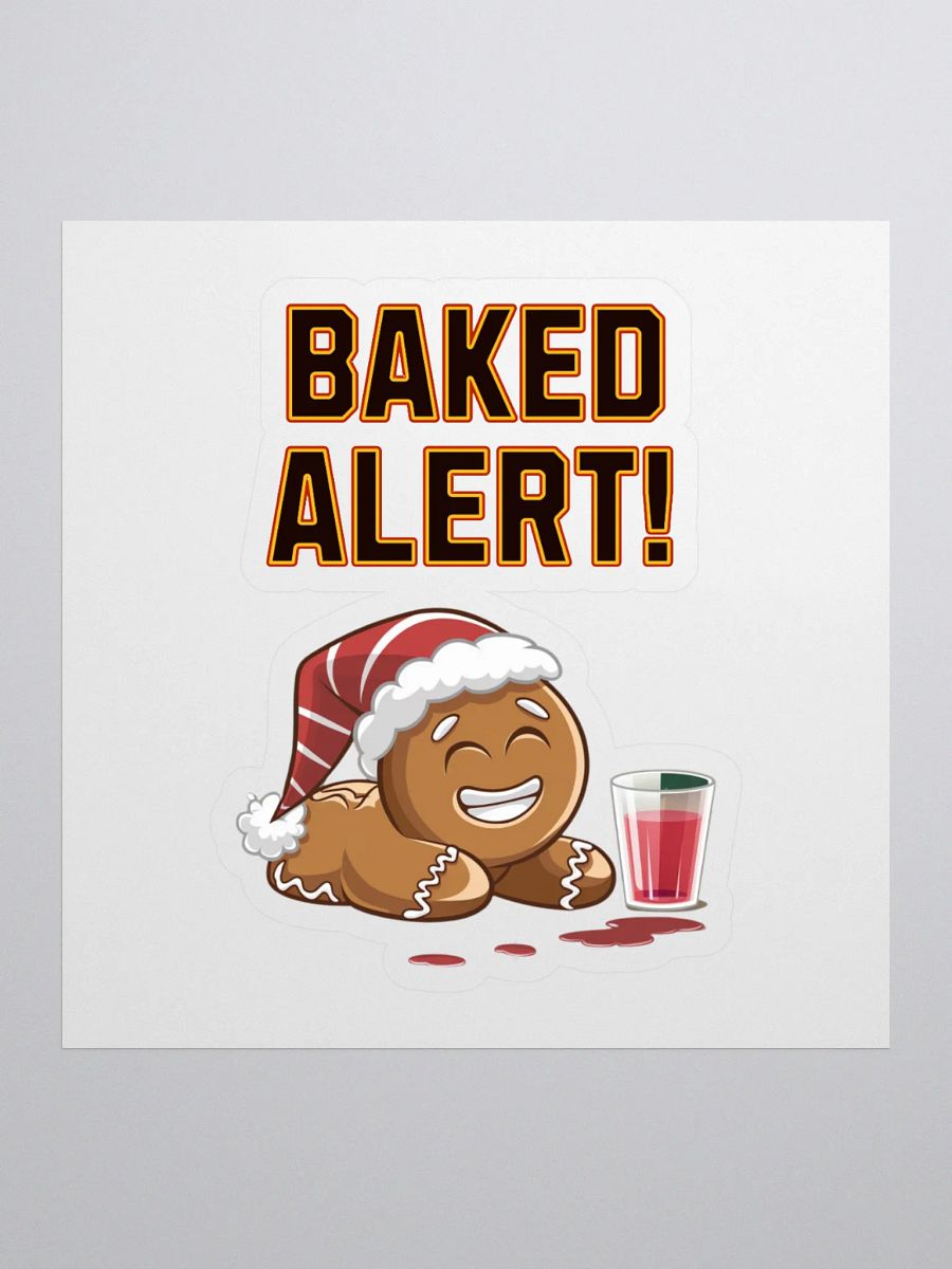 Baked Alert! - Funny Humorous Ginger Bread Man Sticker product image (1)