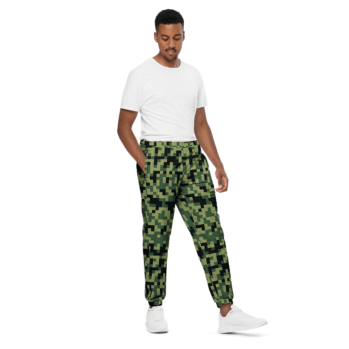 Military Green Camouflage Pixels Camo Pattern Unisex Track Pants product image (2)