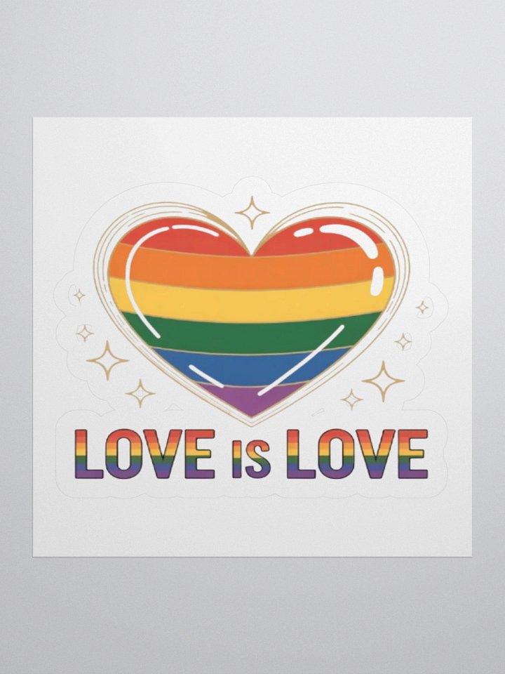 Exclusive 'Love is Love' Rainbow Heart Sticker – High-Quality Vinyl for Indoor Use product image (1)