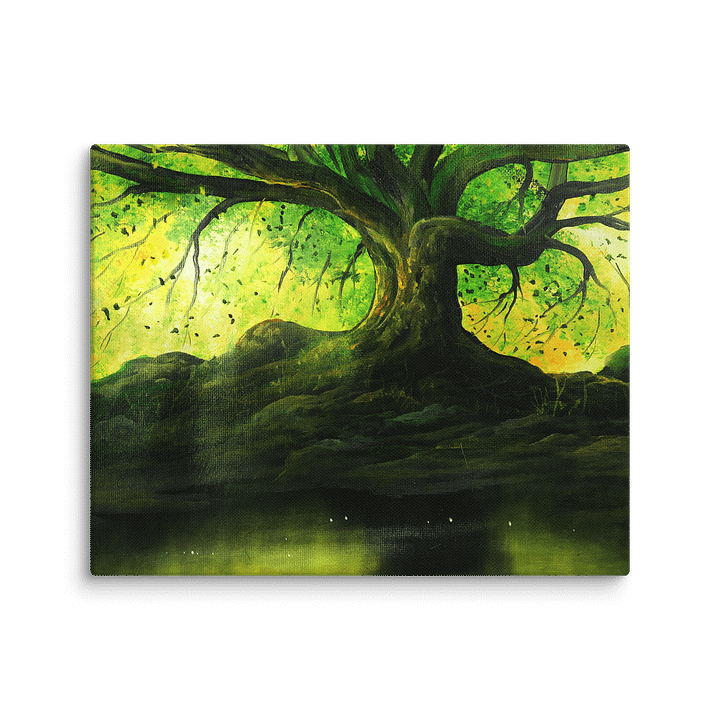 Green Oak Tree in Sunlight by the Pond product image (4)