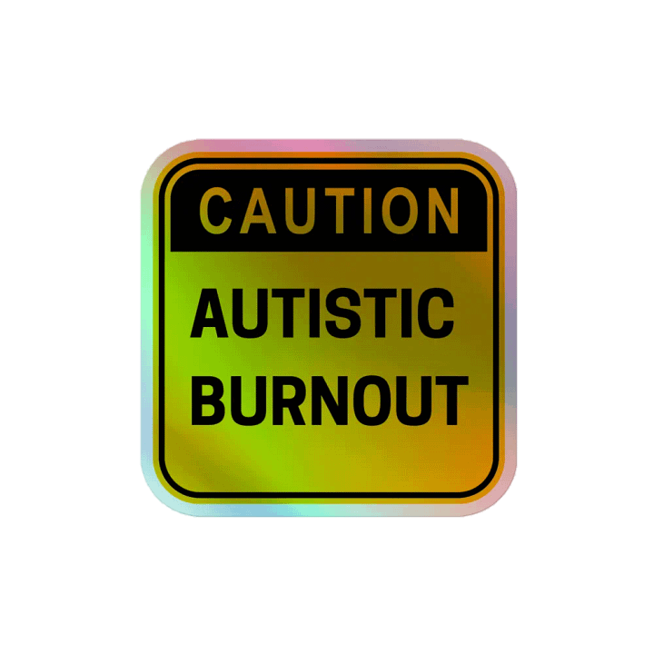 CAUTION: ASD BURNOUT holographic sticker product image (2)