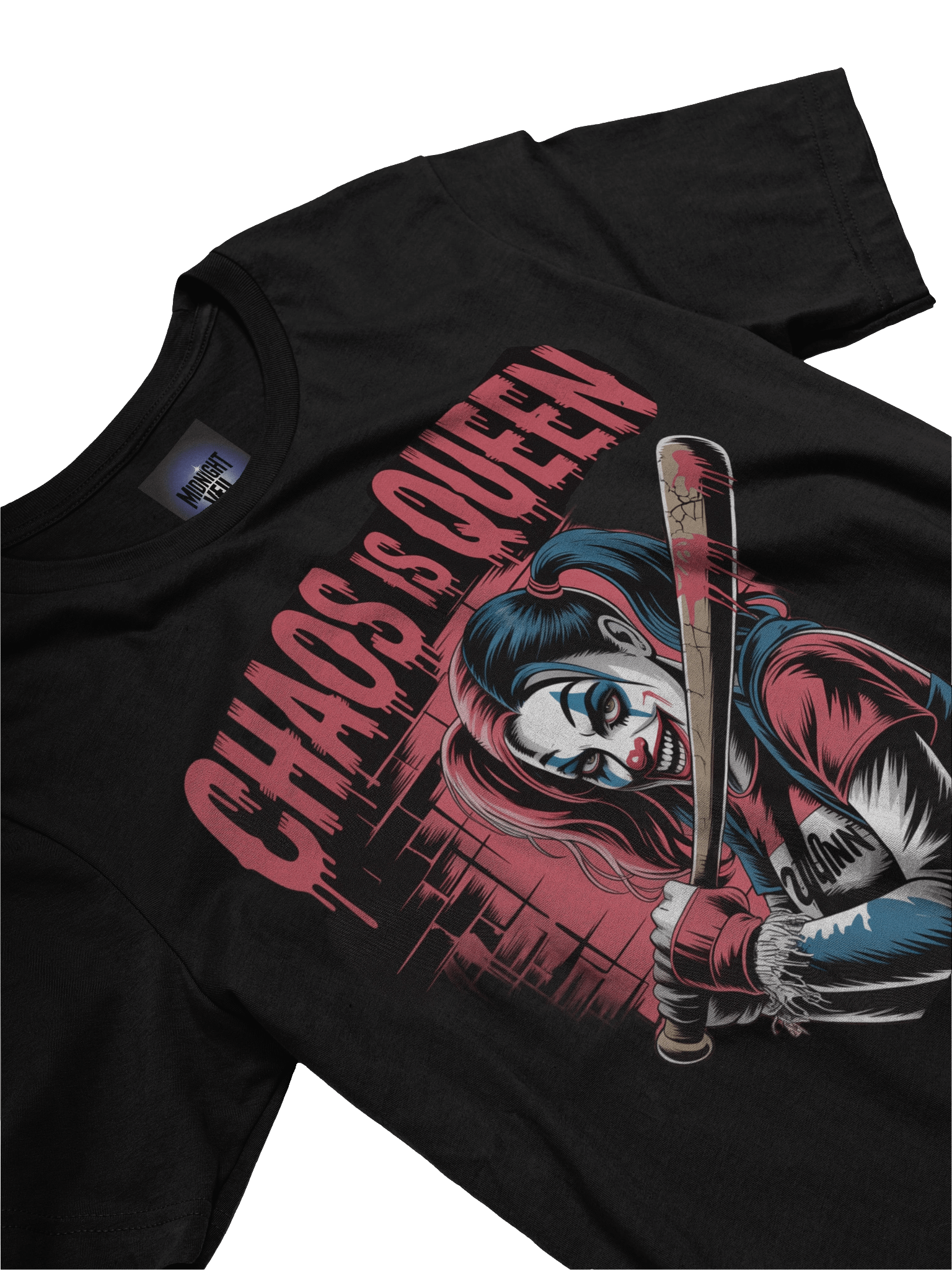 Harley Quinn 'Chaos is Queen' Bat Swing Supersoft T-Shirt product image (5)