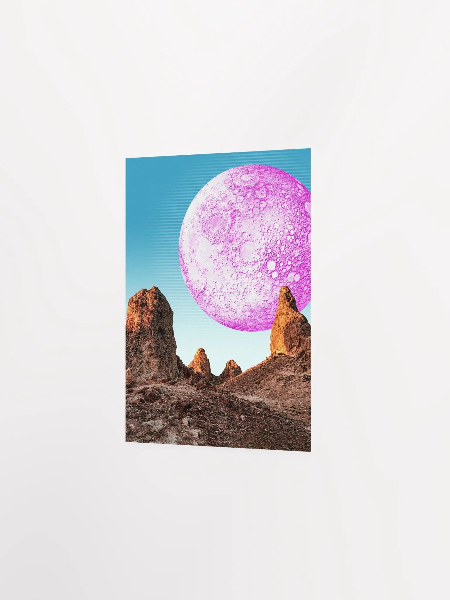 Synthwave Moon & mountain. Grand Canyon — space vintage retro collage art, 50s cosmic futuristic sci-fi collage, surreal collage art product image (7)