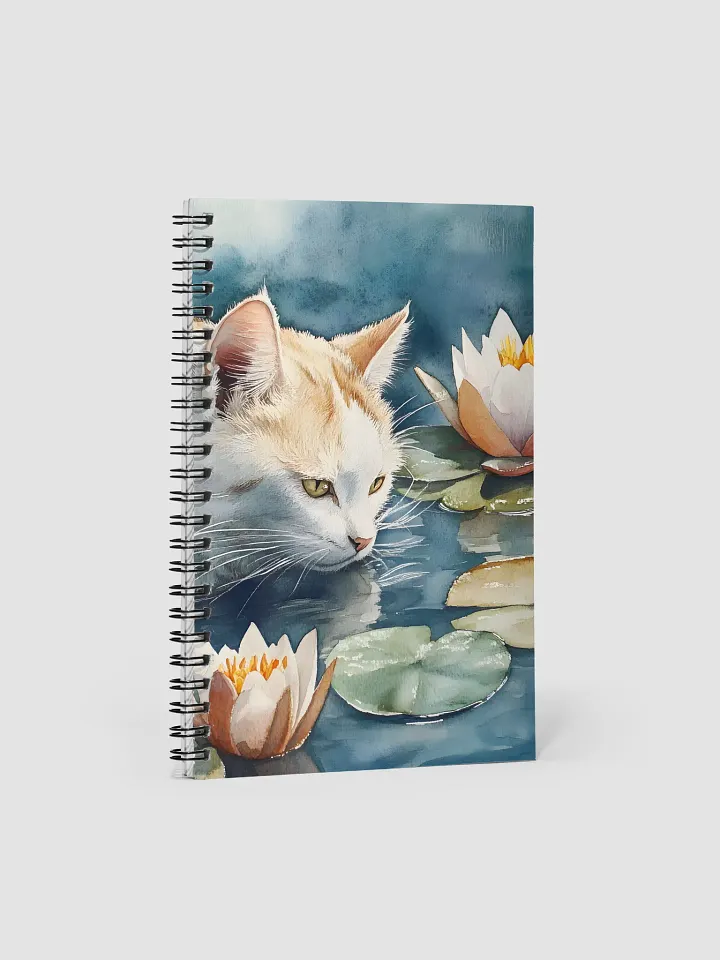 Water Lily Tranquil Cat Spiral Notebook product image (1)