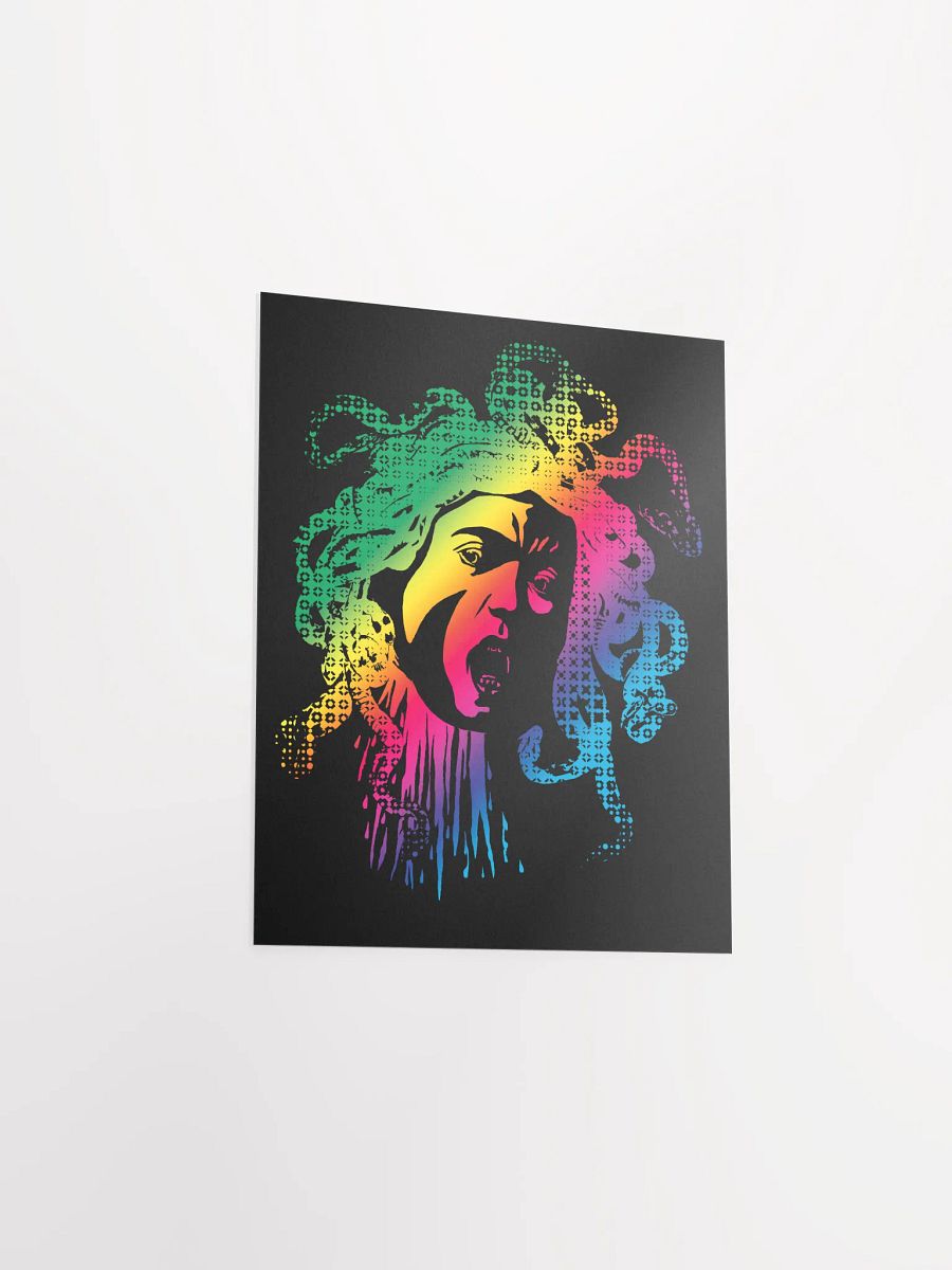 Rainbow Halftone Medusa on Dark - Print product image (4)