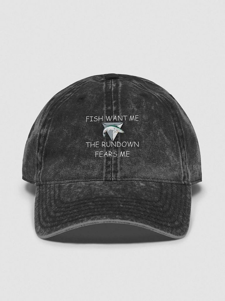 'Fish Want Me, The Rundown Fears Me' Vintage Embroidered Dad Hat product image (1)