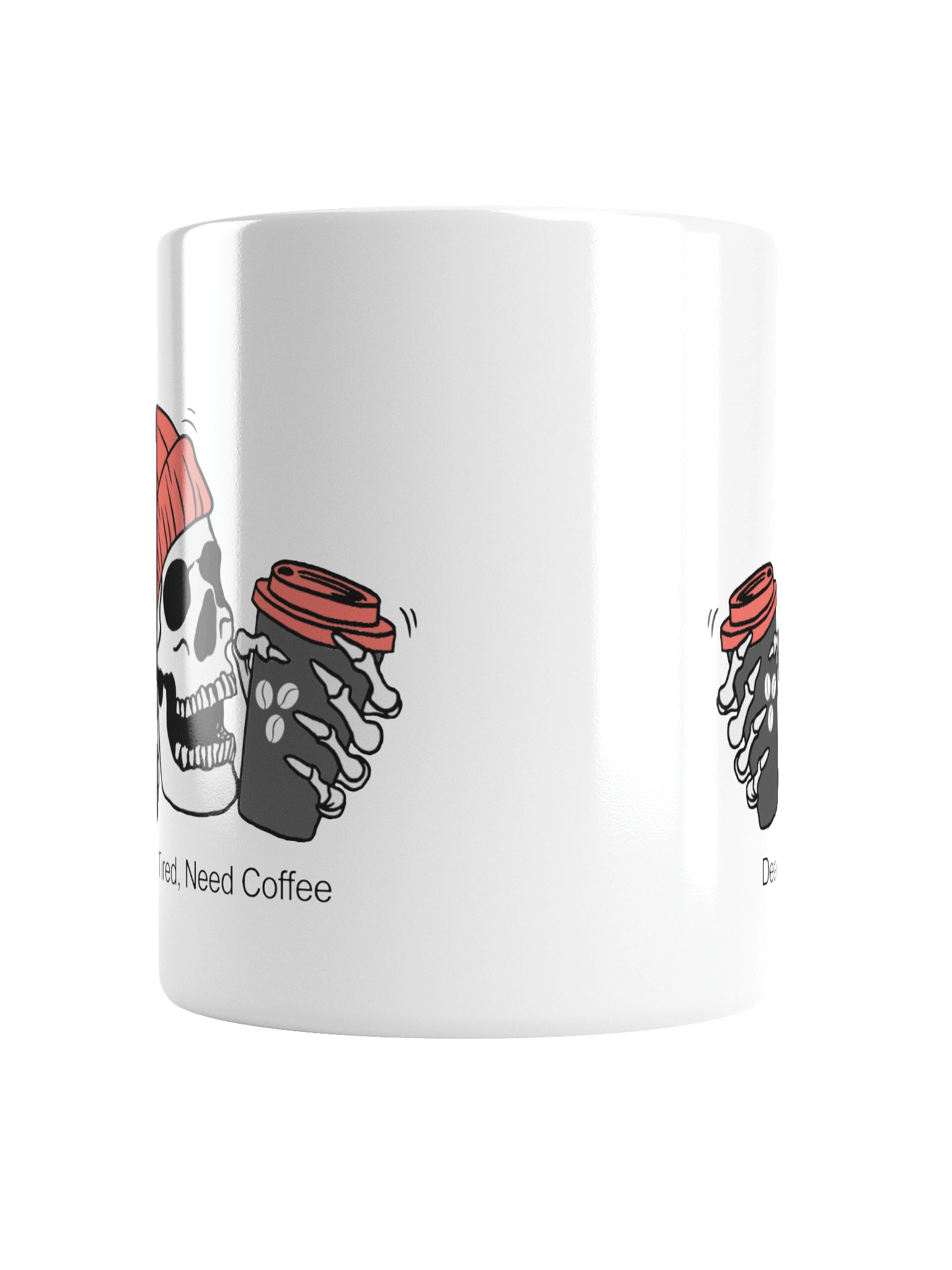 Rosey “Dead Tired, Need Coffee.” Skeleton Ceramic Mug product image (6)