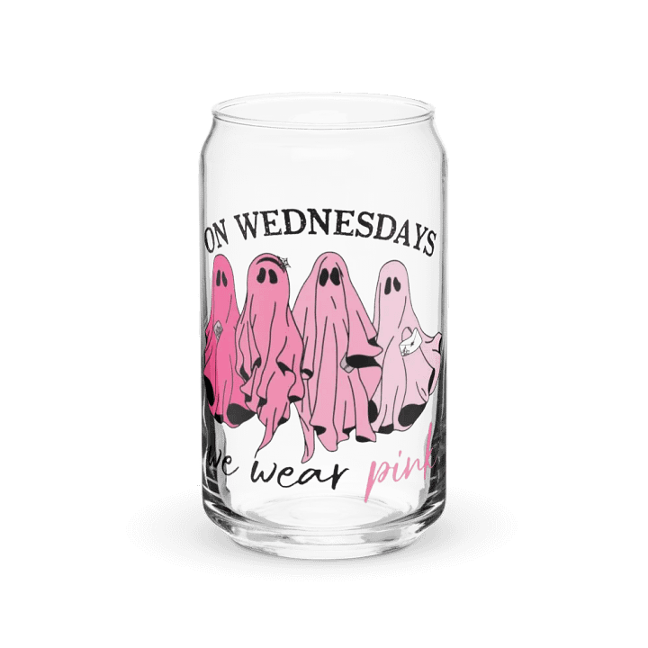On Wednesdays We Wear Pink Halloween Ghost Glass Cup product image (2)