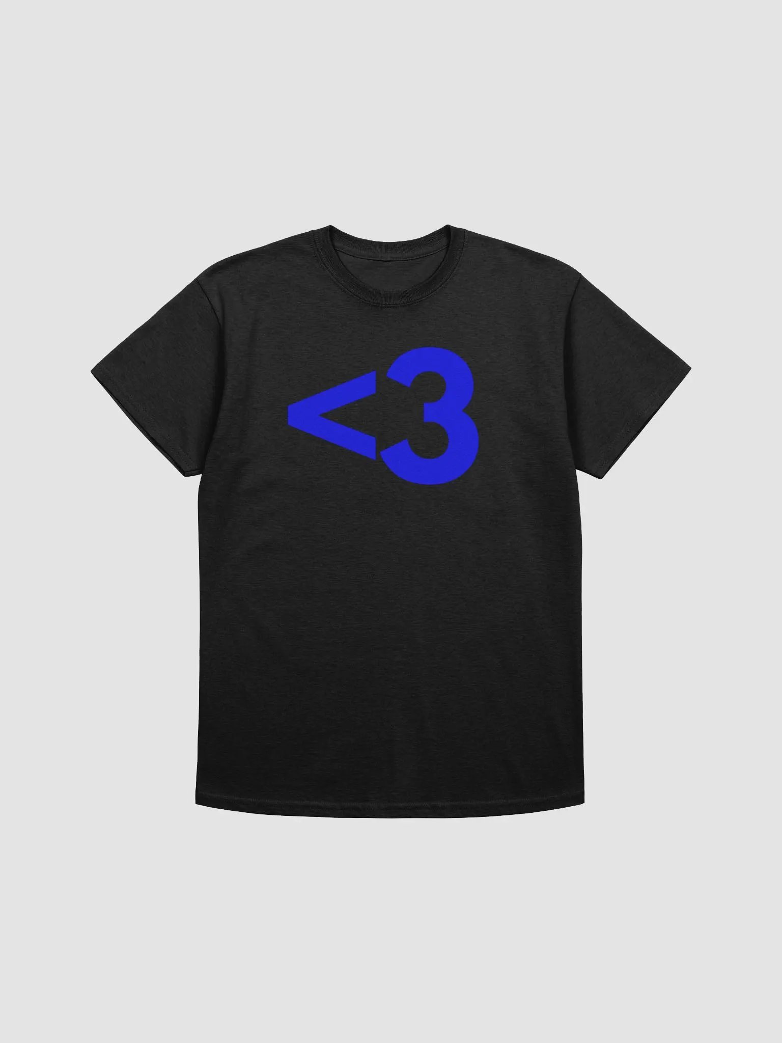 Valentine's Day Text Heart T-Shirt (Black/Blue) product image (1)