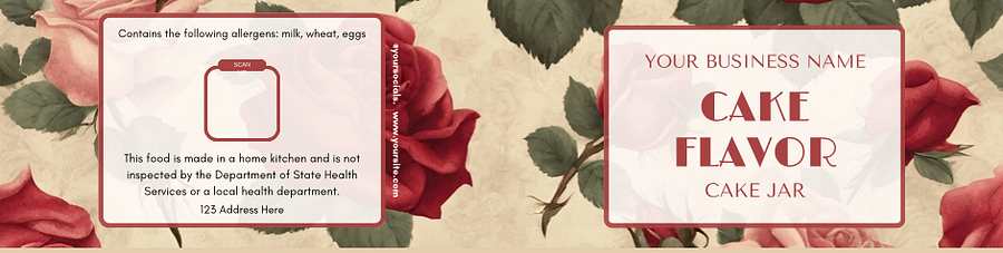 Vintage Rose Garden Cake Jar Label Templates product image (2)