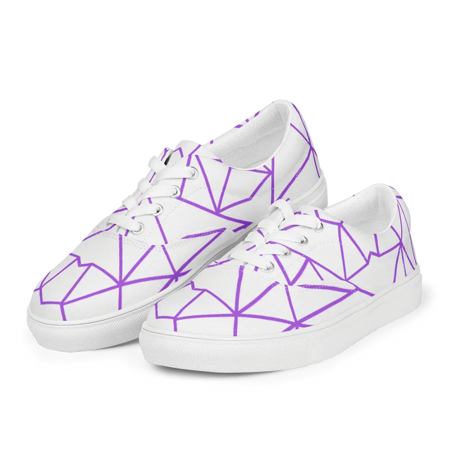 Lace-Up Canvas Shoes: Purple Geometric product image (4)
