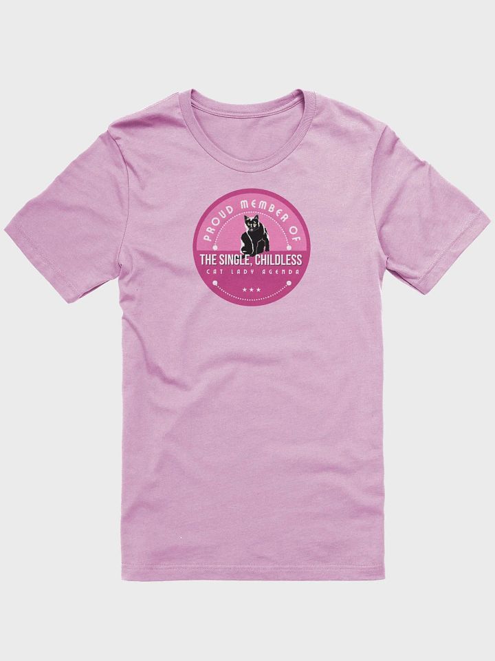 The Single, Childless, Cat Lady Agenda Pink logo: T-Shirt product image (1)