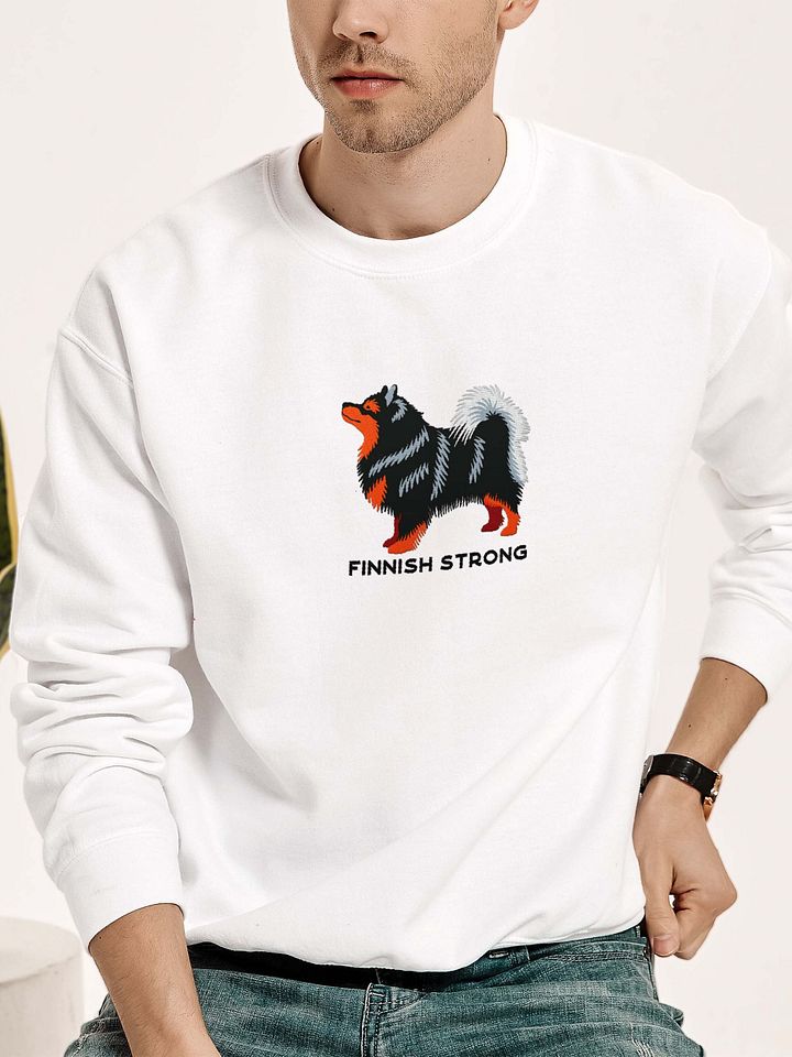 Finnish Strong Sweatshirt (Embroidered) of a Finnish Lapphund(Black & Tan) product image (2)