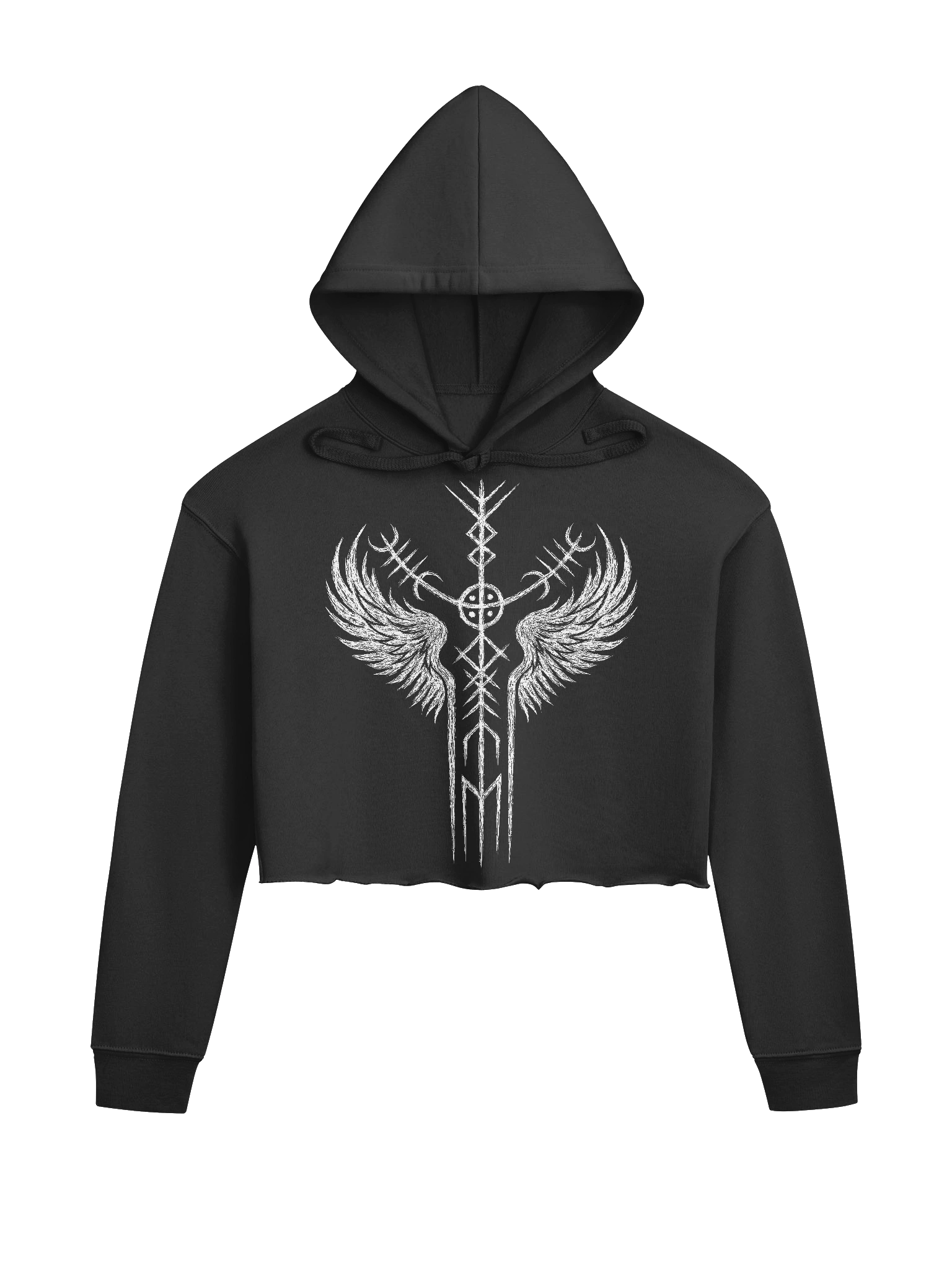 Carved Valkyrie Stave Fleece Crop Hoodie product image (1)