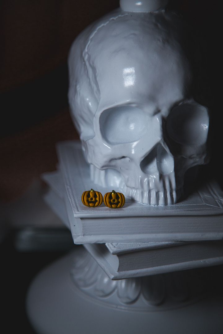 Gold Jack'o'lantern Studs product image (1)