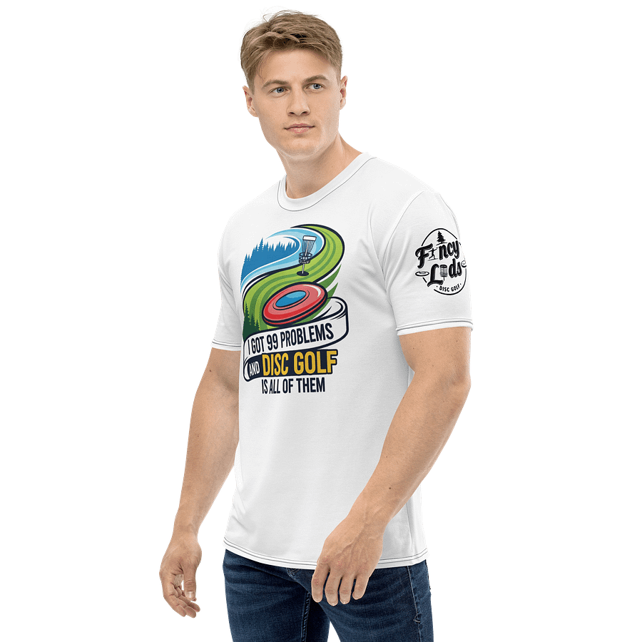 Fancy Lads Men's White T-Shirt "I Got 99 Problems And Disc Golf Is All Of Them" product image (3)