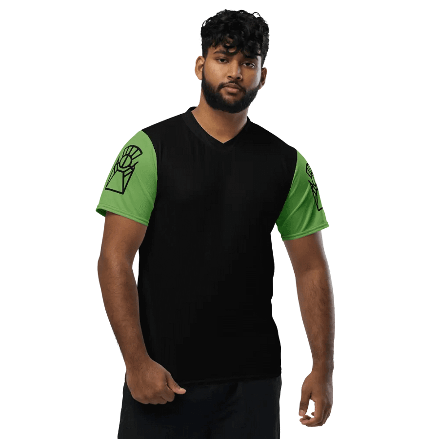 Reverence Icon / MO Unisex Sports Jersey / Black + Olive product image (5)