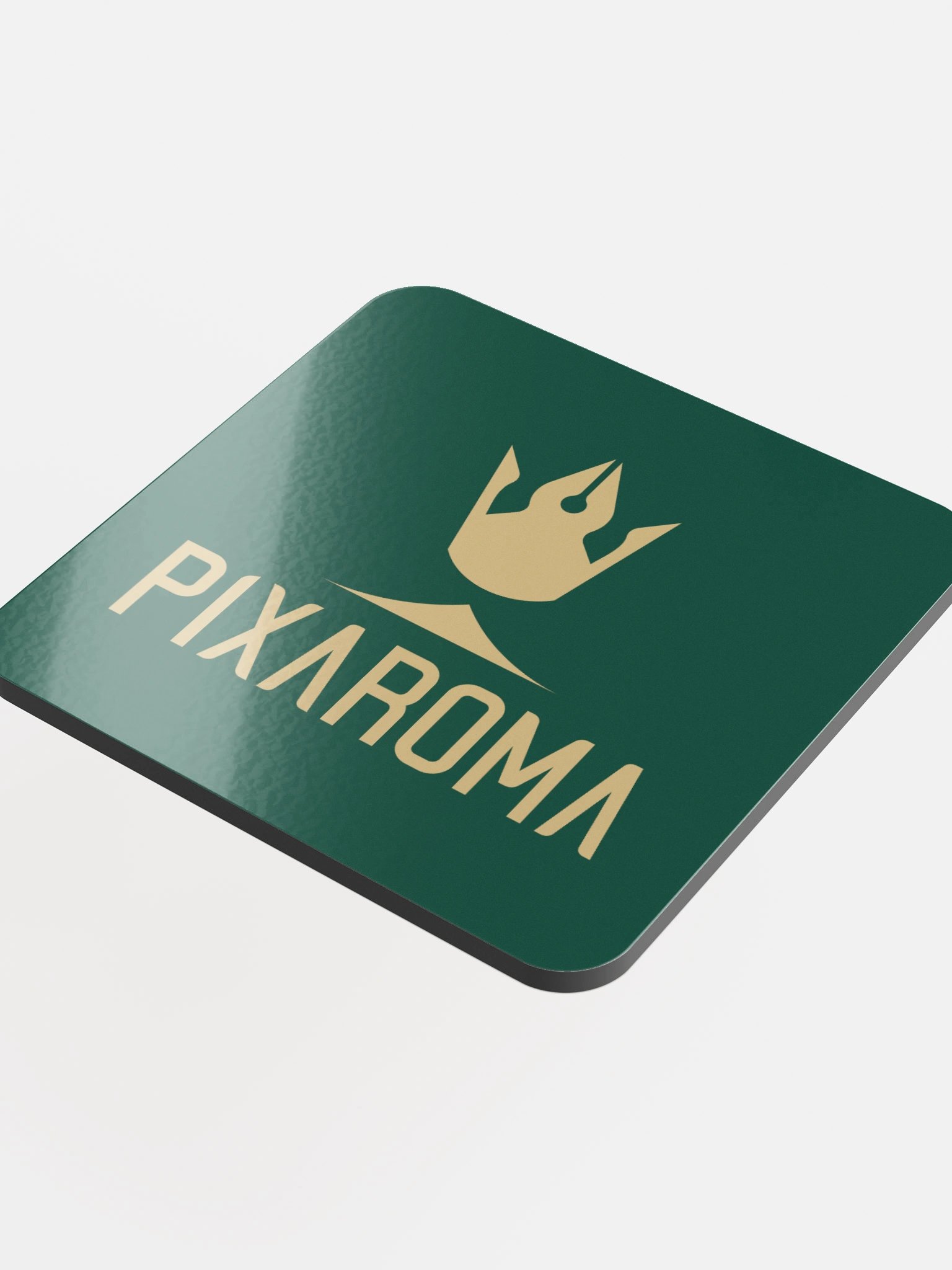 Pixaroma Crown Cork Coaster (Gold Logo - Green Edition) product image (4)