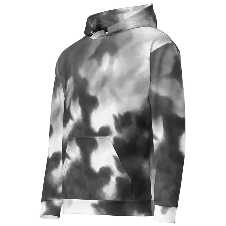 Black & White Tie-Dye Hoodie – Soft, Sporty, & Eco-Friendly product image (2)