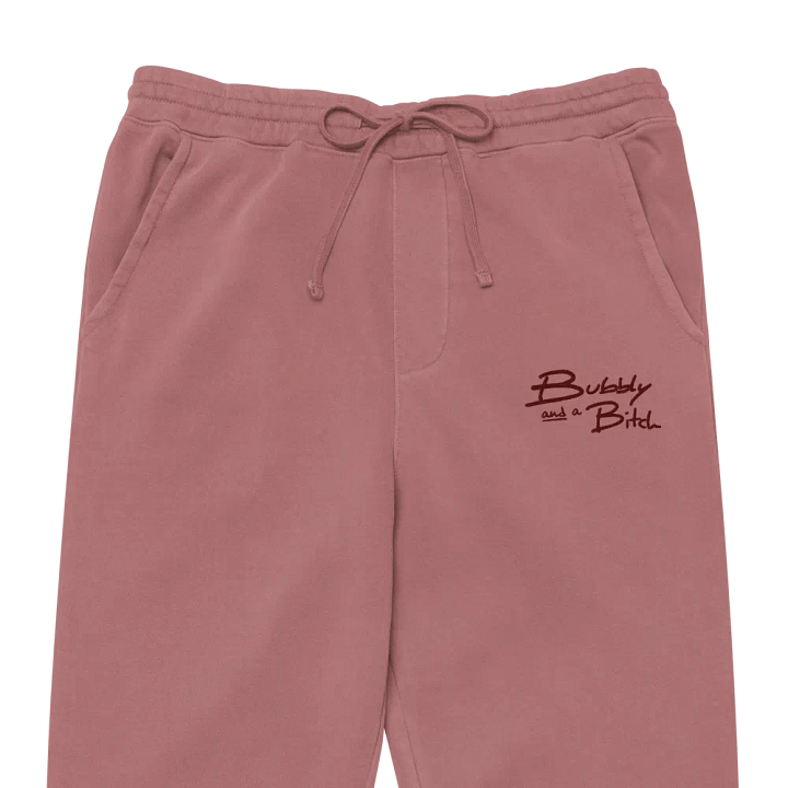 Bubbly and a B*tch (maroon thread) pigment dyed sweatpants product image (2)
