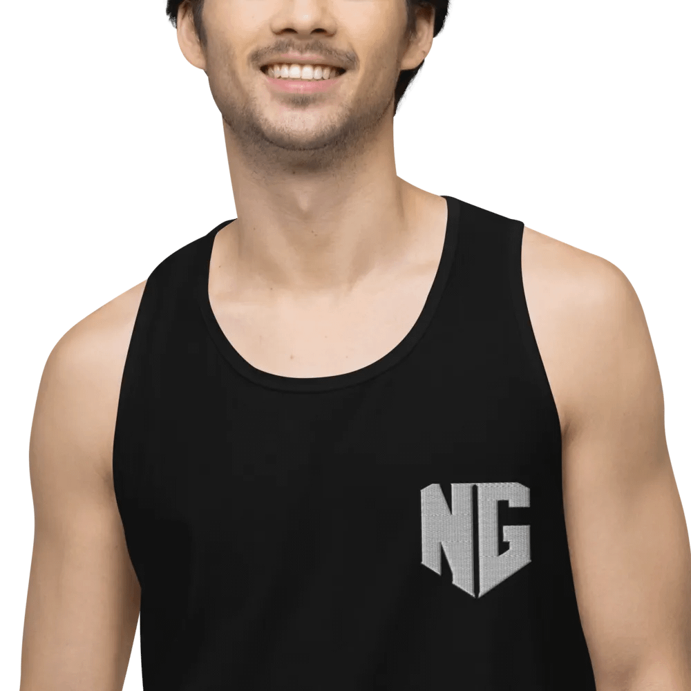 N.E.W. Gaming Muscle Tank - White Logo (Embroidered) product image (6)
