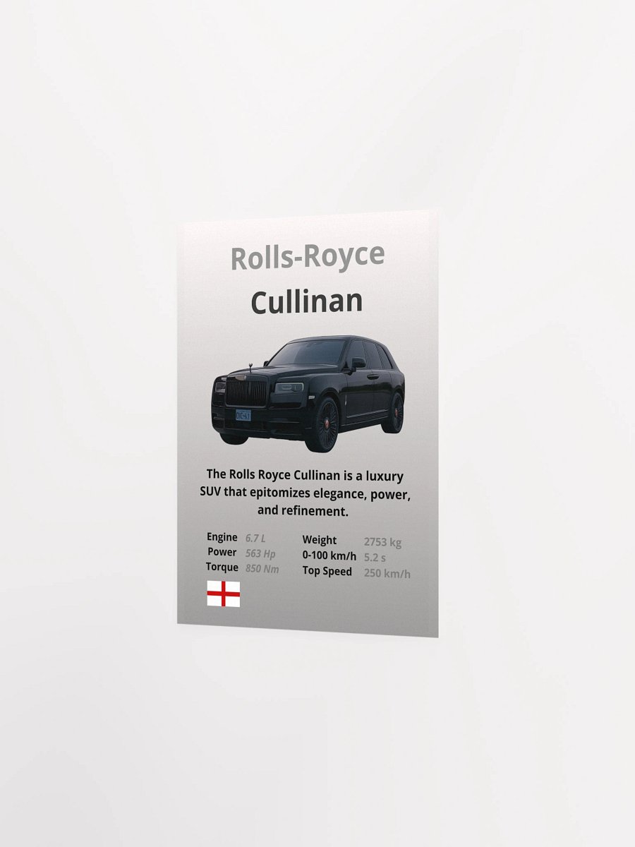 Rolls-Royce Cullinan Wall Poster Without A Frame product image (5)