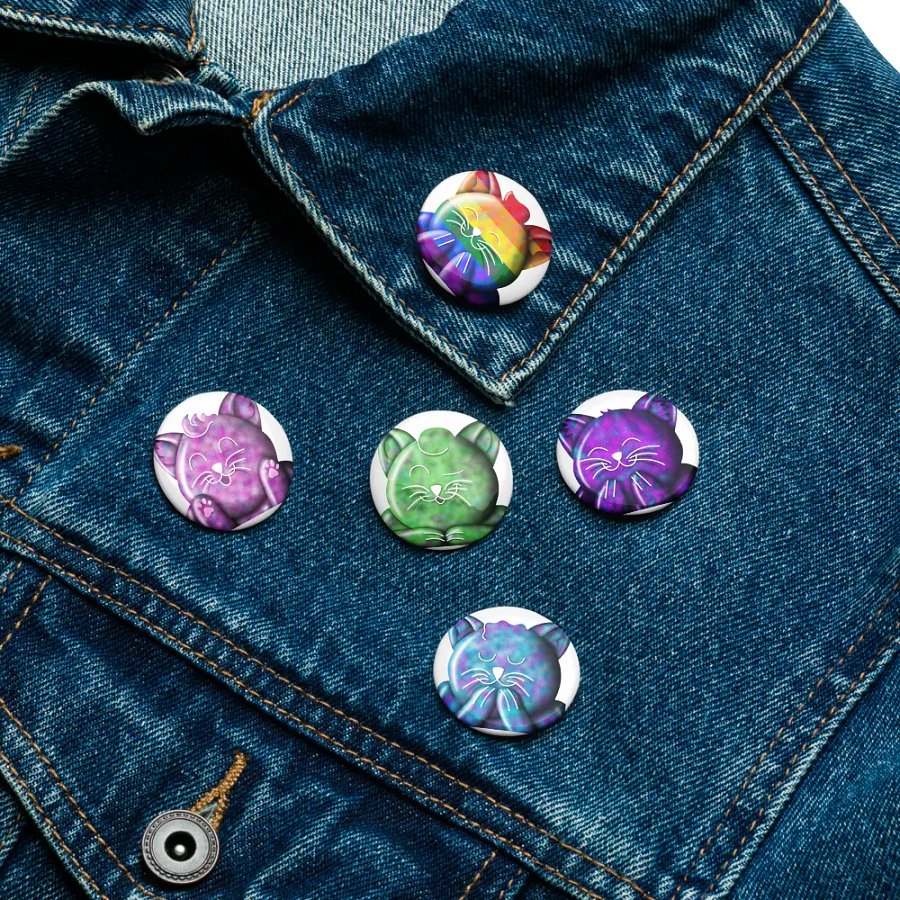 Galaxy Kitty Button Pins product image (16)