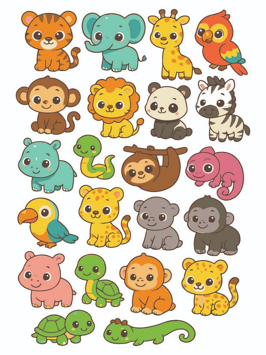80+ Jungle Animals Vector Graphics Instant Download product image (7)