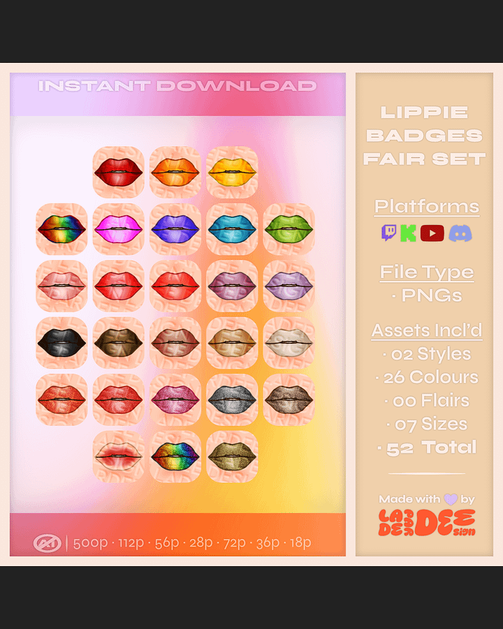 Lippie Badges [Fair Set] product image (1)