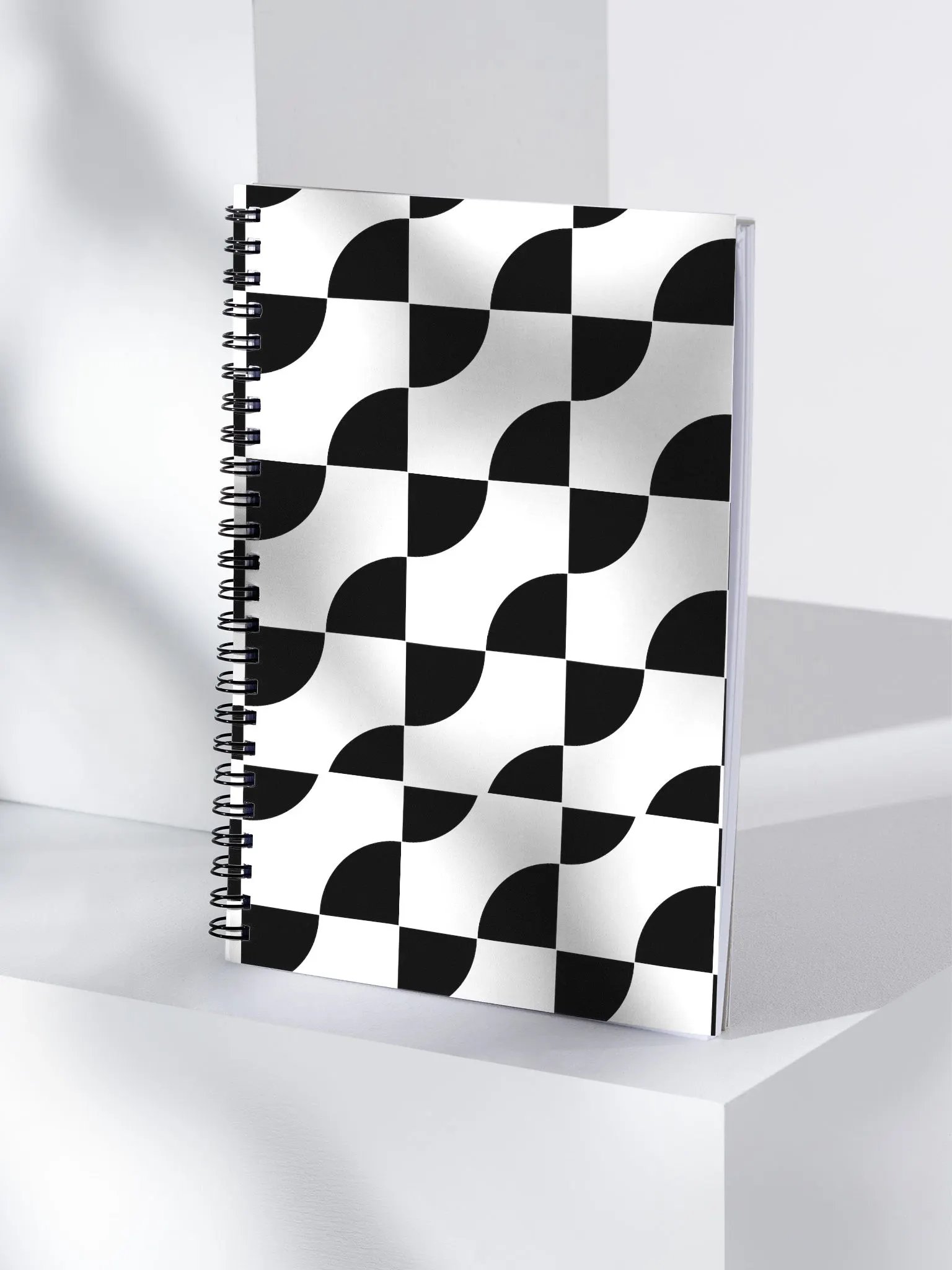 Sliced Circles Within Rectangles Pattern Design Spiral Notebook product image (4)