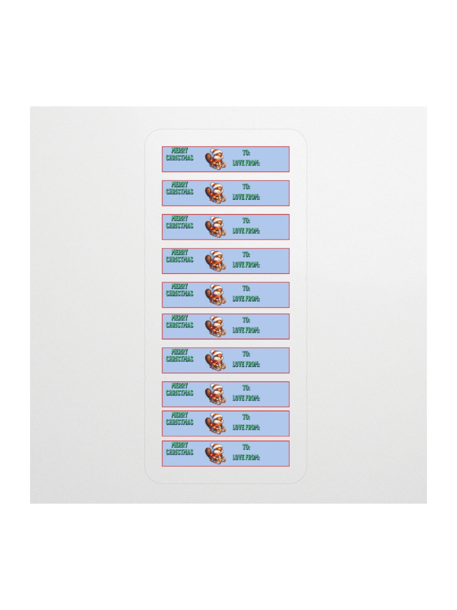 Beaver Santa's Greetings Kiss Cut Stickers product image (1)