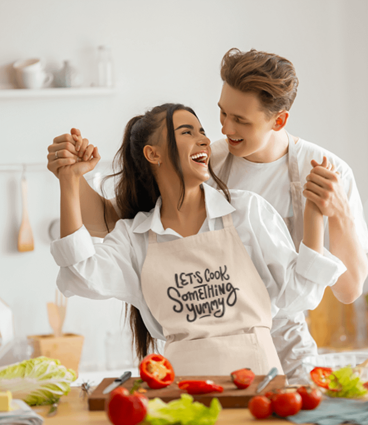 Let’s Cook Something Yummy Apron – Organic Cotton Kitchen Gift product image (1)
