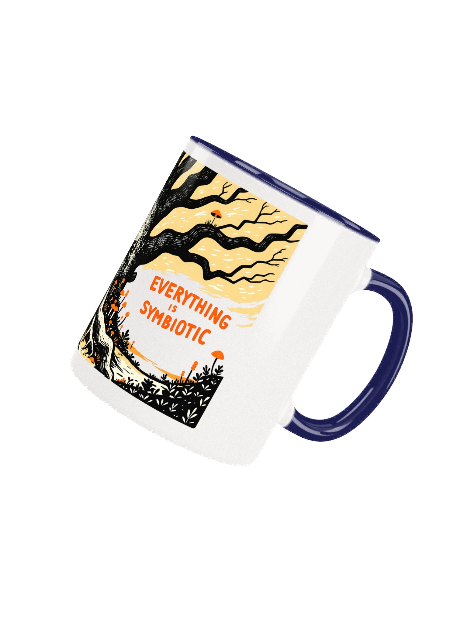 Black & White Symbiosis - Tree Roots & Fungi Ceramic Mug product image (26)